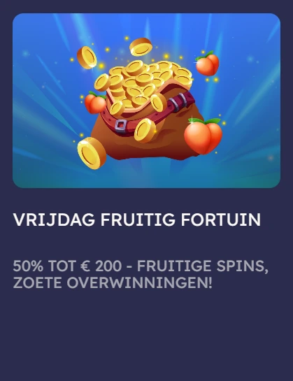 Zak vol munten en perziken voor fruitige vrijdagbonus